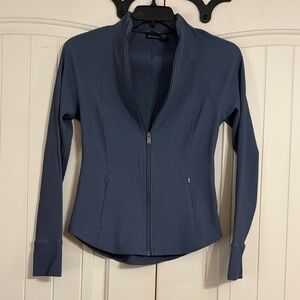 Athleta Slate-Blue Ribbed Salutation Jacket Size M NWOT